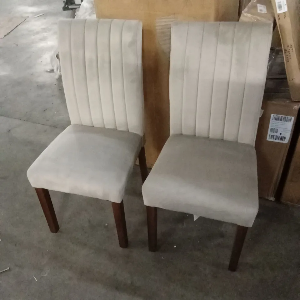 SET OF 2 DESIGNER VELVET UPHOLSTERED DINING CHAIRS