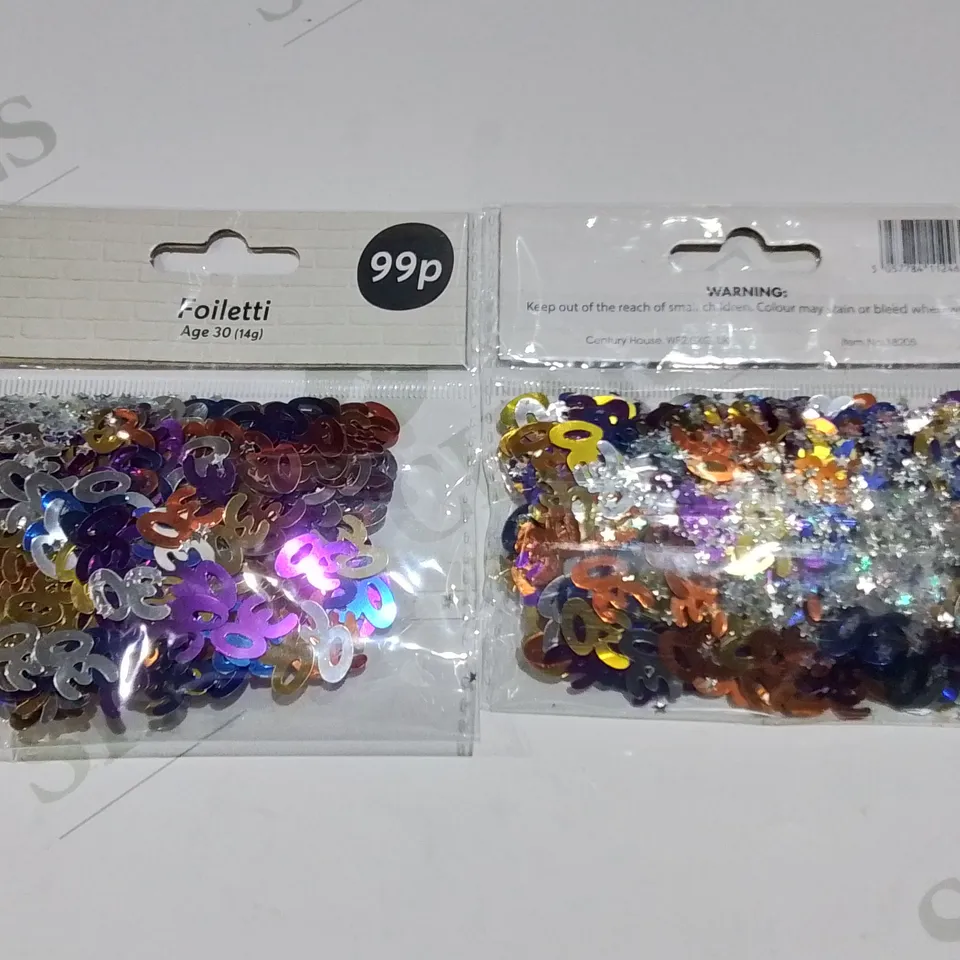 LOT OF 144 BRAND NEW 14G PACKS OF AGE 30 CONFETTI IN MULTI - 12 PACKS CONTAINING 12 PIECES