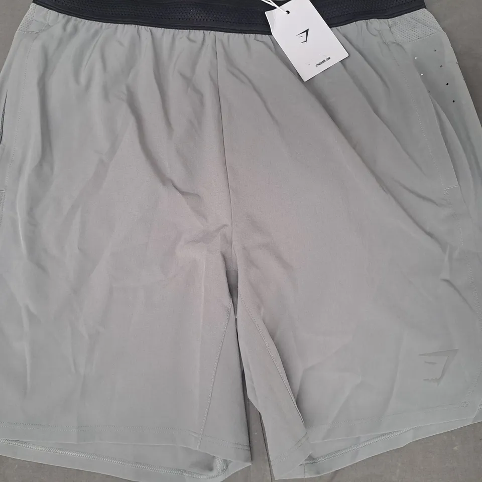 GYM SHARK SPEED 7" SHORTS IN SMOKEY GREY SIZE LARGE