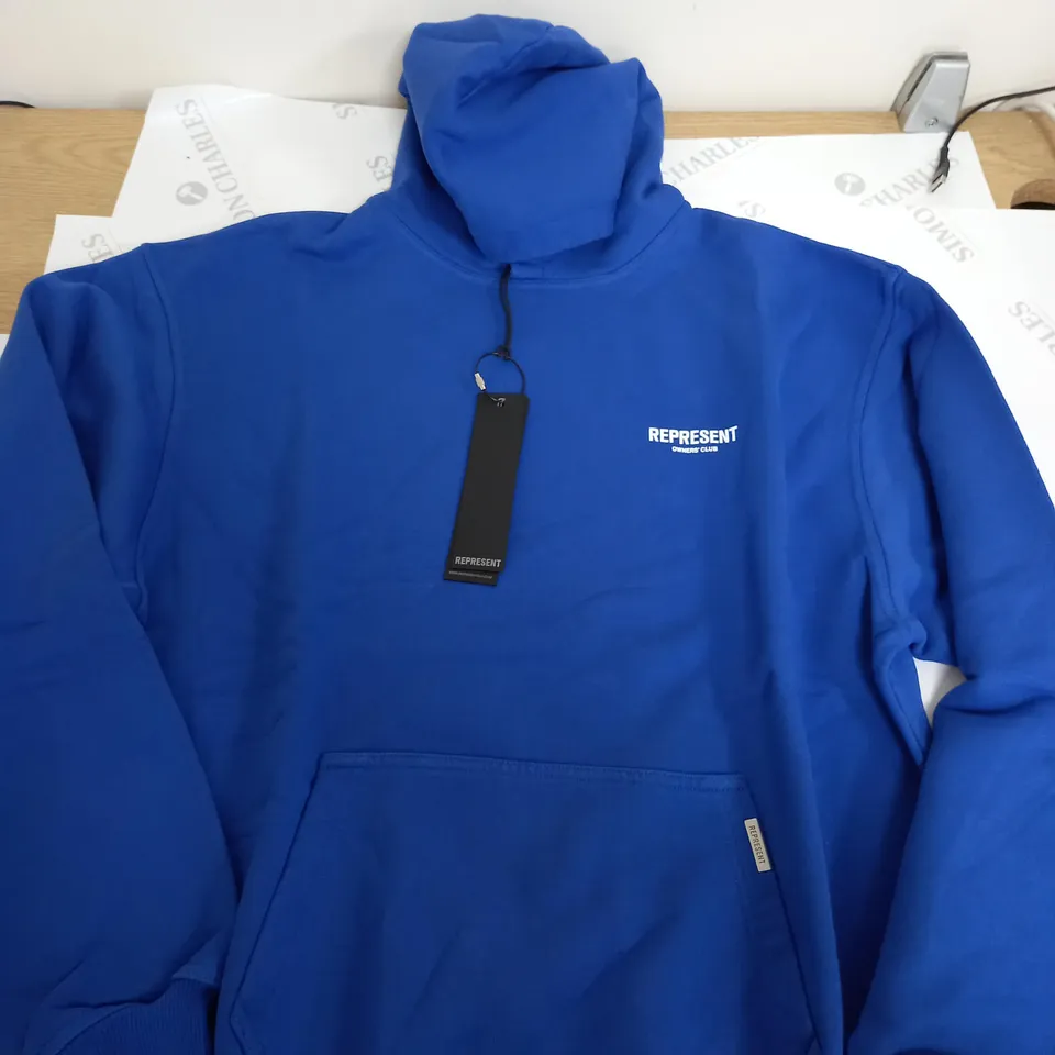 REPRESENT PLAIN LOGO HEAVY WEIGHT HOODIE - M