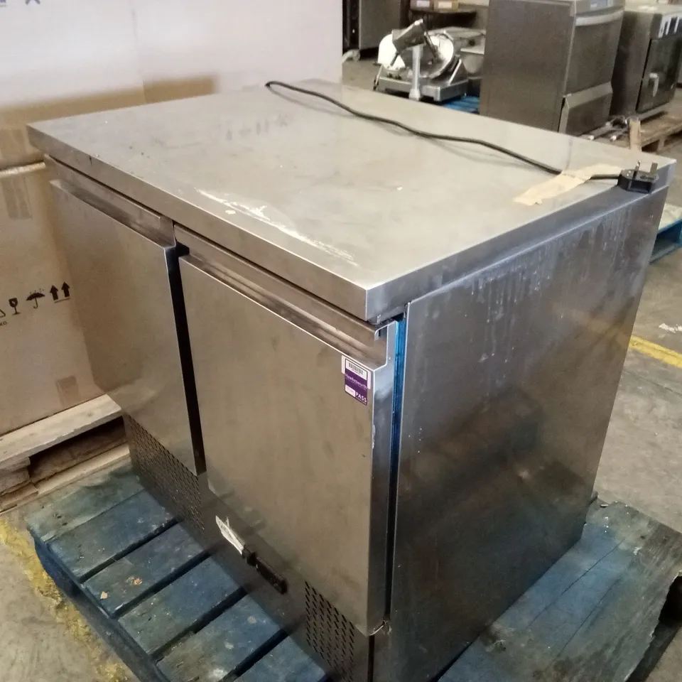 COMMERCIAL 1LD-B-SALSS2 STAINLESS STEEL 2 DOOR PREP FRIDGE
