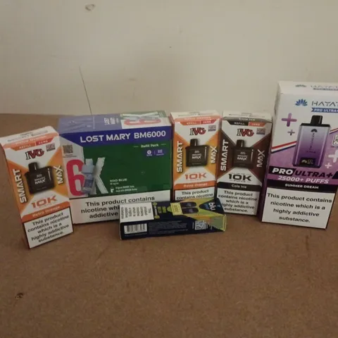 APPROXIMATELY 15 ASSORTED E-CIGARETTE PRODUCTS TO INCLUDE BRANDS SUCH AS HAYATI, IVG, LOST MARY, ETC - COLLECTION ONLY