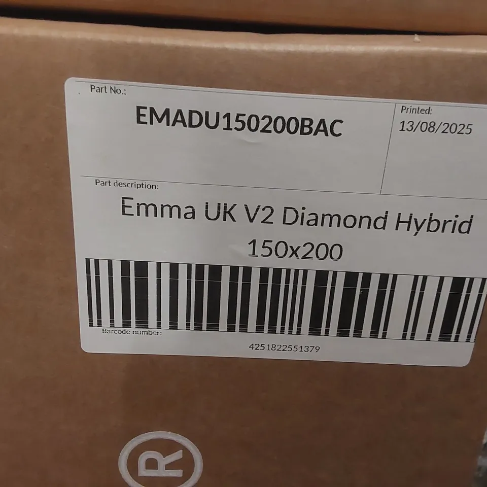 BRAND NEW BOXED EMMA UK V2 DIAMOND HYBRID 150 x 200CM KING SIZE MATTRESS 