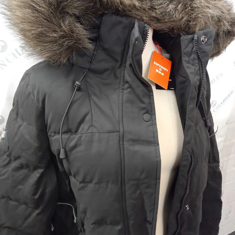 SUPERDRY EXPEDITION LONG LINE PARKA IN BLACK - UK S