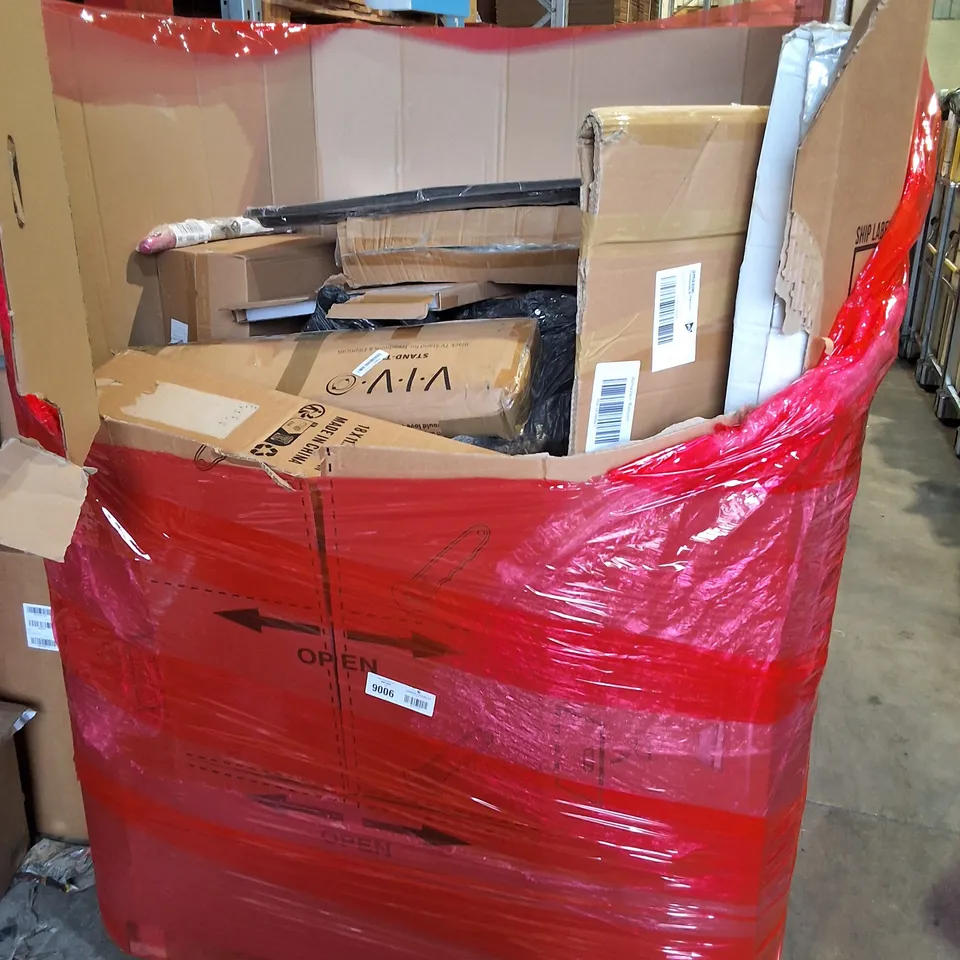 PALLET OF ASSORTED HOUSEHOLD ITEMS TO INCLUDE 13-DRAWER CHEST, COLISEO ROLLATOR AND FOLDABLE PLAY MATS