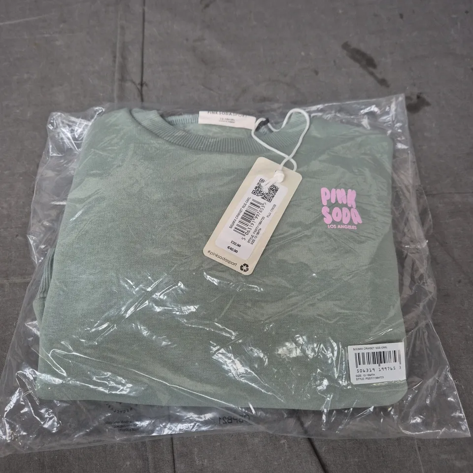 PINK SODA LOS ANGELES KIDS' SWEATSHIRT – SAGE GREEN – 12-18MTH