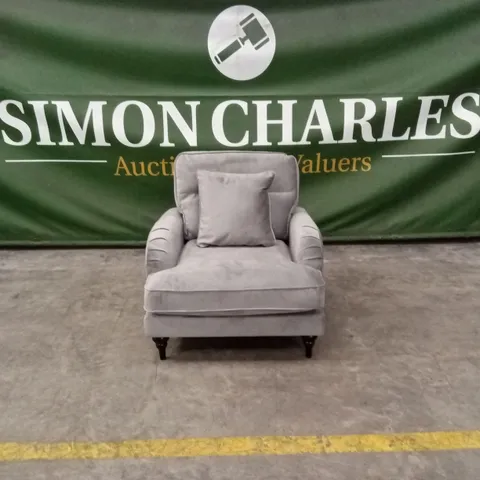 VICTORIA FABRIC ARMCHAIR - GREY