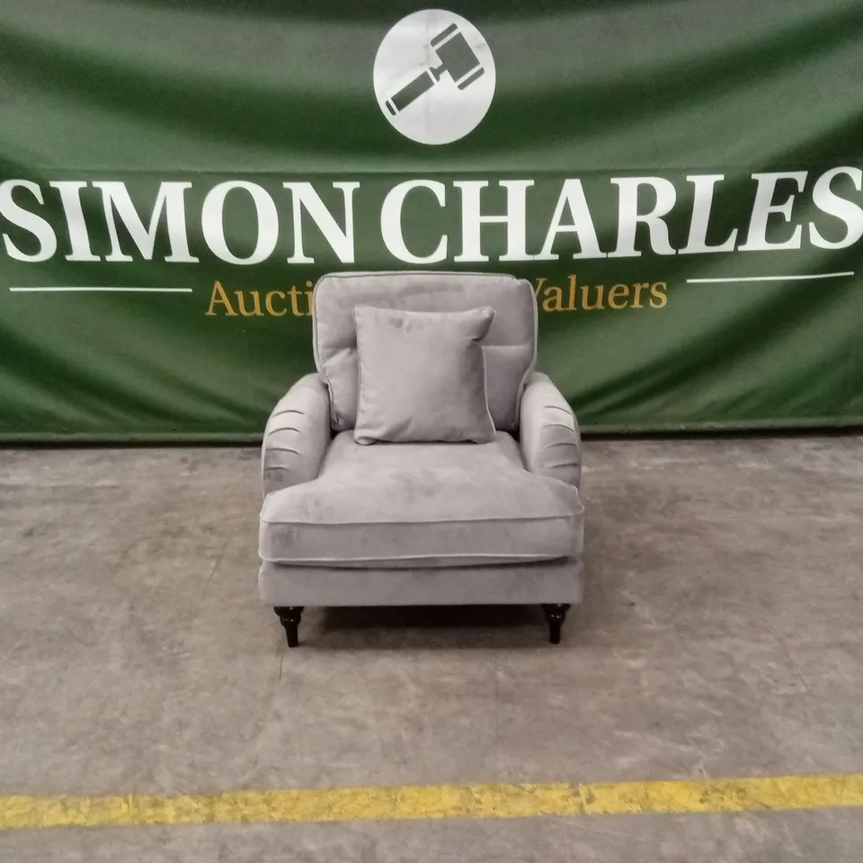 VICTORIA FABRIC ARMCHAIR - GREY RRP £499