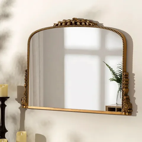 BOXED ARCH RETRO VICTORIAN GOLD ACCENT WALL  MIRROR ( 1 BOX )