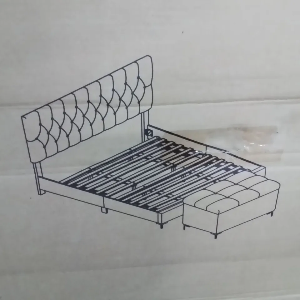 BRAND NEW KING PLATFORM BED WITH STORAGE BENCH  -DARK GREY-