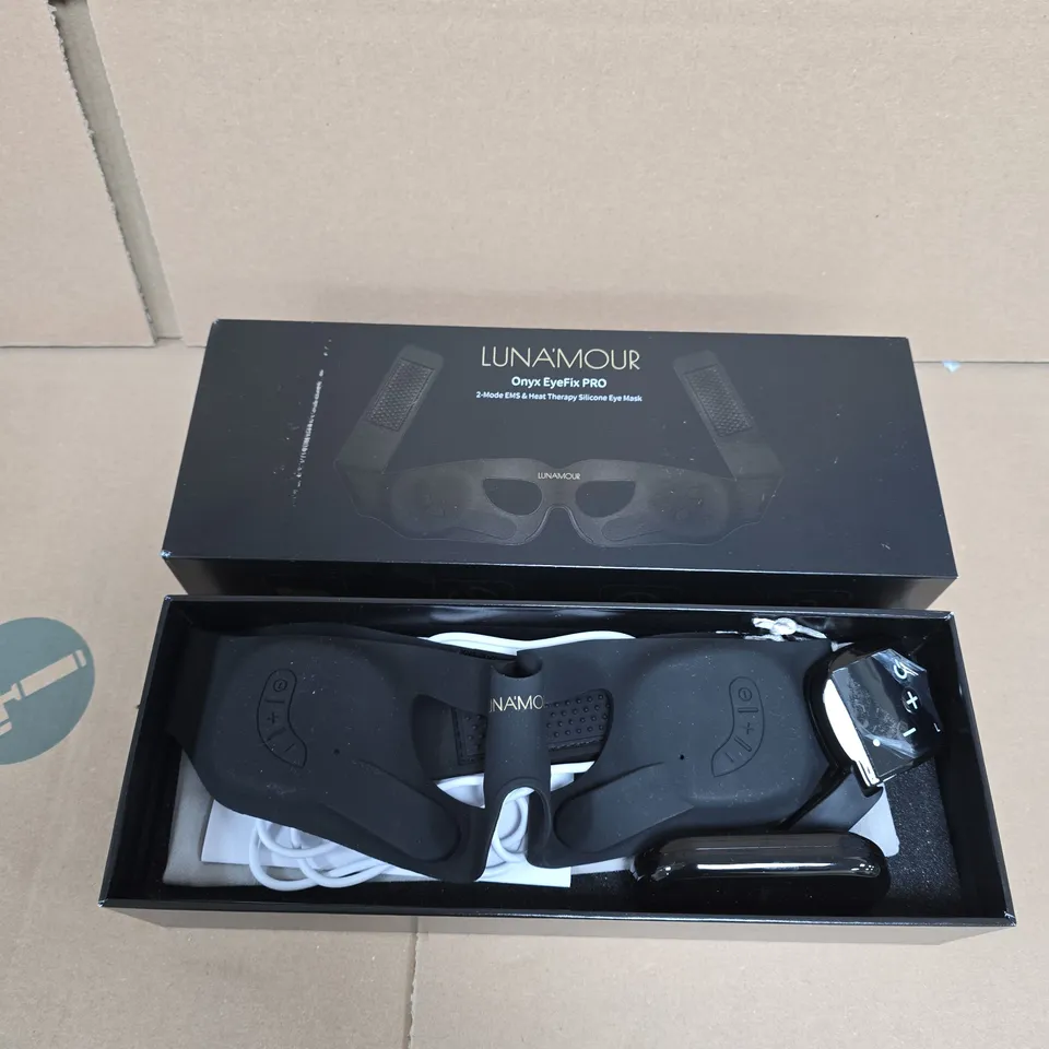 LunaMour Onyx EyeFix PRO EMS & Heat Therapy Silicone Eye Mask – Boxed