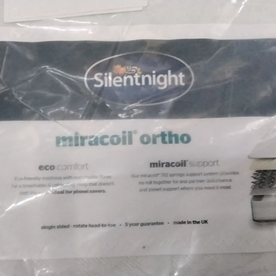 QUALITY BAGGED SILENTNIGHT MIRACOIL ORTHO 5FT MATTRESS 