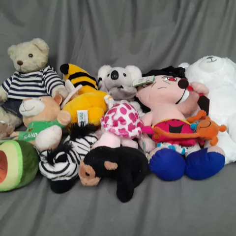 BOX OF ASSORTED PLUSH SOFT TEDDIES