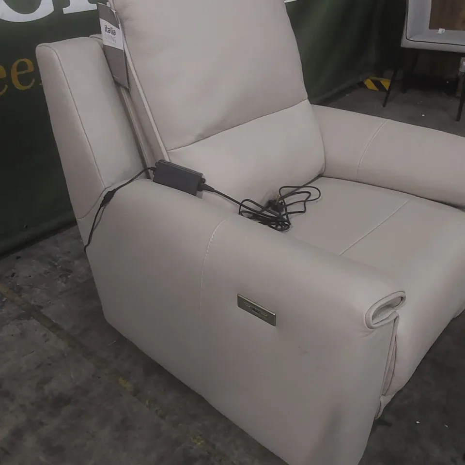 QUALITY DESIGNER ITALIAN MADE SANREMO ELECTRIC RECLINER LEATHER UPHOLSTERED CHAIR