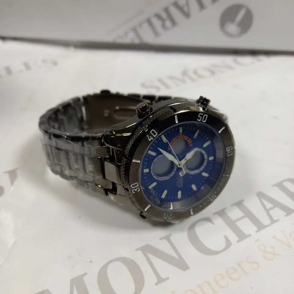 BOXED BARKERS OF KENSINGTON PREMIER SPORT BLUE DIAL WATCH 