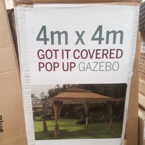 BOXED GOT IT COVERED POP UP GAZEBO 4×4M