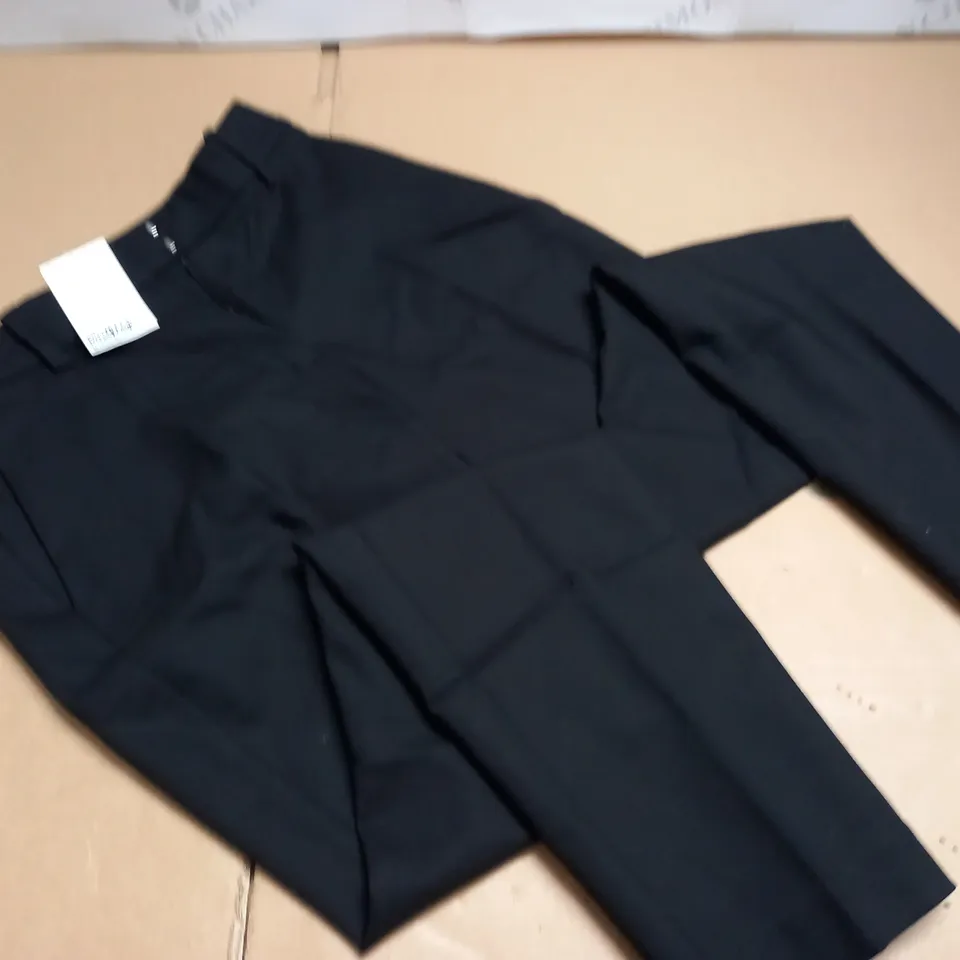 H&M REGULAR WAIST BLACK TROUSERS - UK 8