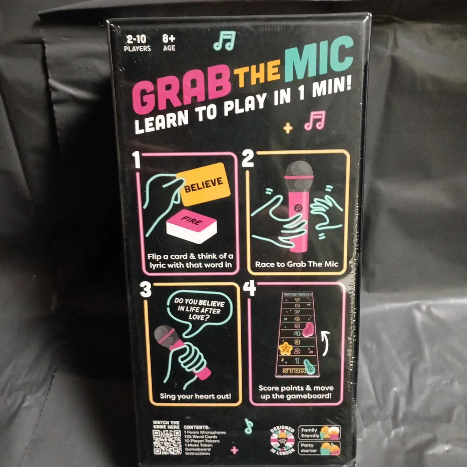 SEALED GRAB THE MIC – THE KARAOKE PARTY GAME FOR PEOPLE WHO CAN'T SING (BOXED)