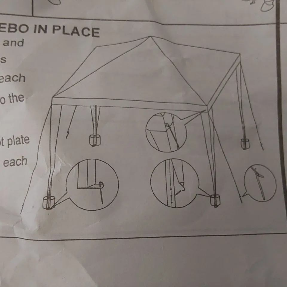 BOXED YUEBO GAZEBO 3X3 FOLDING WATERPROOF GAZEBO - COLOURS MAY VARY