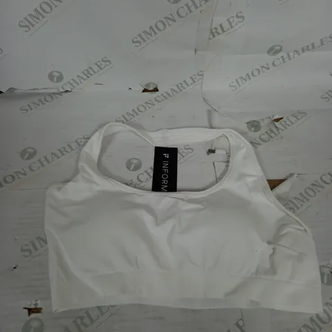 BAGGED INFORMANCE SEAMLESS SPORTS BRA WHITE M
