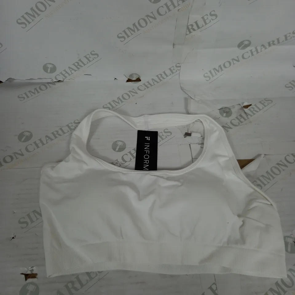 BAGGED INFORMANCE SEAMLESS SPORTS BRA WHITE M
