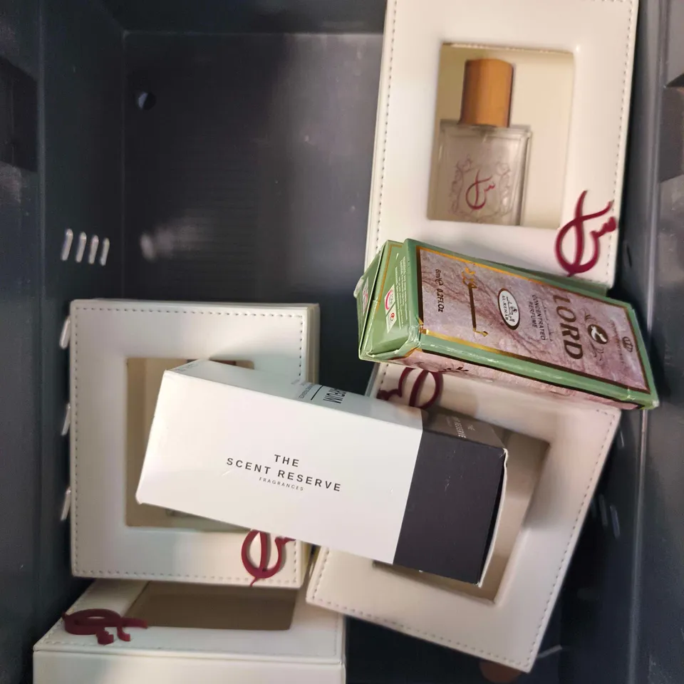APPROXIMATELY 10 ASSORTED FRAGRANCES TO INCLUDE THE SCENT RESERVE, MESMERIZING, MISTER FRAGRANCE ETC