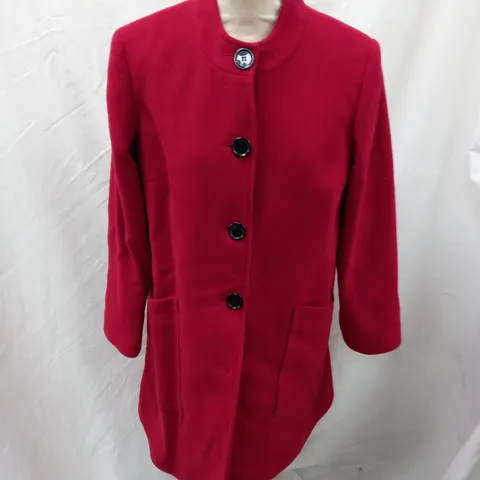 HELENE BERMAN RED BUTTON THROUGH COAT - 12