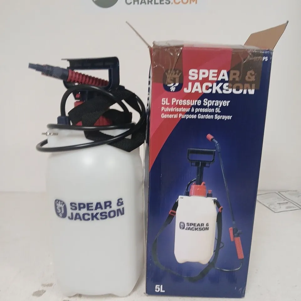 SPEAR & JACKSON 5L PRESSURE SPRAYER – GARDEN SPRAYER (BOXED)