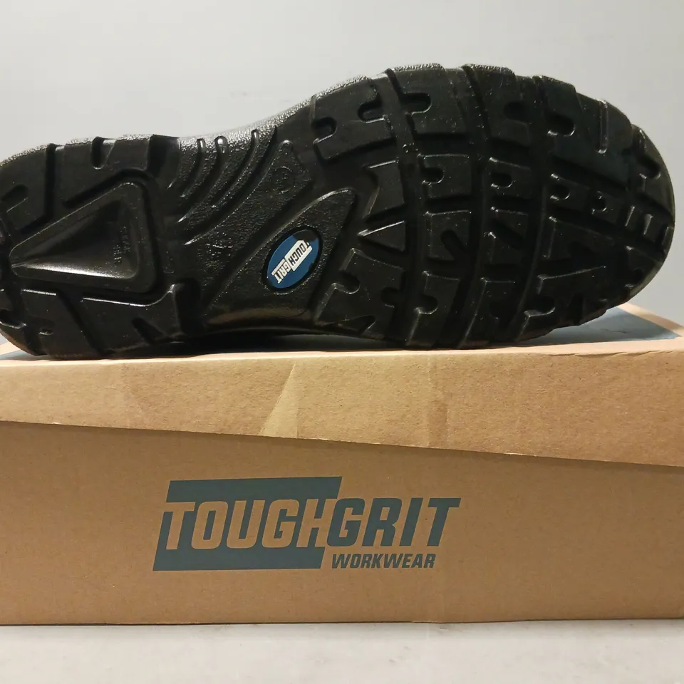 BOXED PAIR OF TOUGH GRIT ALDER 2 STEEL TOE SAFETY SHOES IN BLACK/BLUE UK SIZE 10