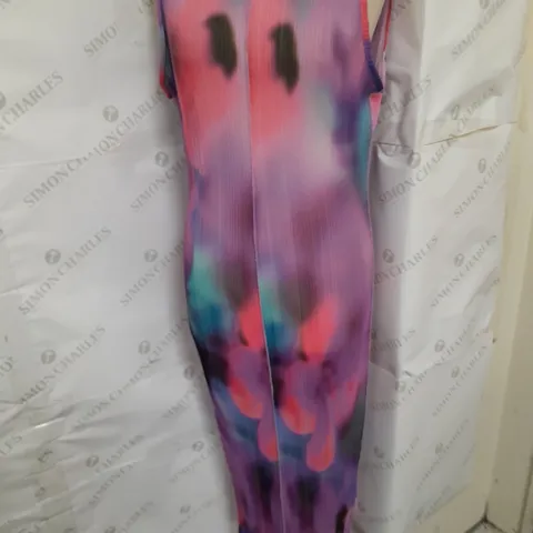 MISSGUIDED SLEEVELESS MESS MIDI DRESSIN MULTI COLOUR SIZE 14