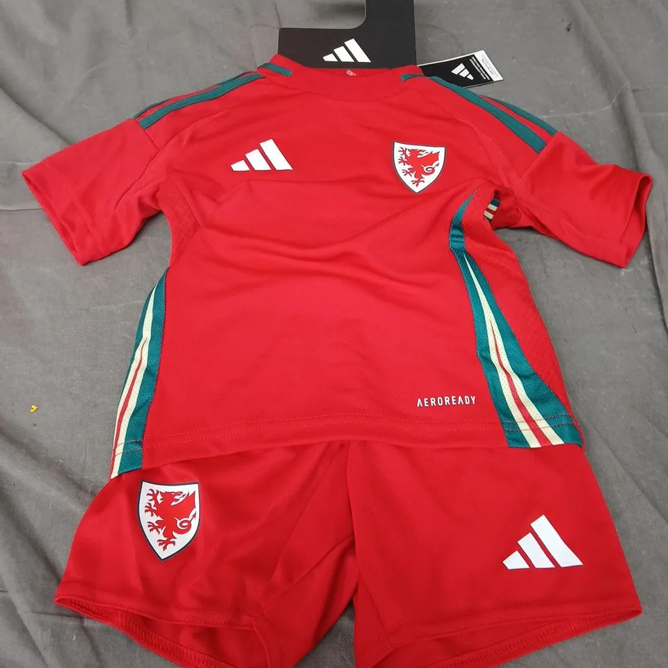 ADIDAS WALES HOME MINI KIT IN RED - UK 2-3Y