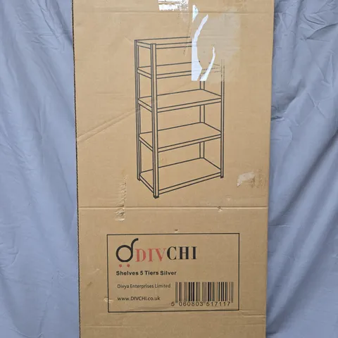 DIVCHI 5-TIER SHELVING UNIT – SILVER