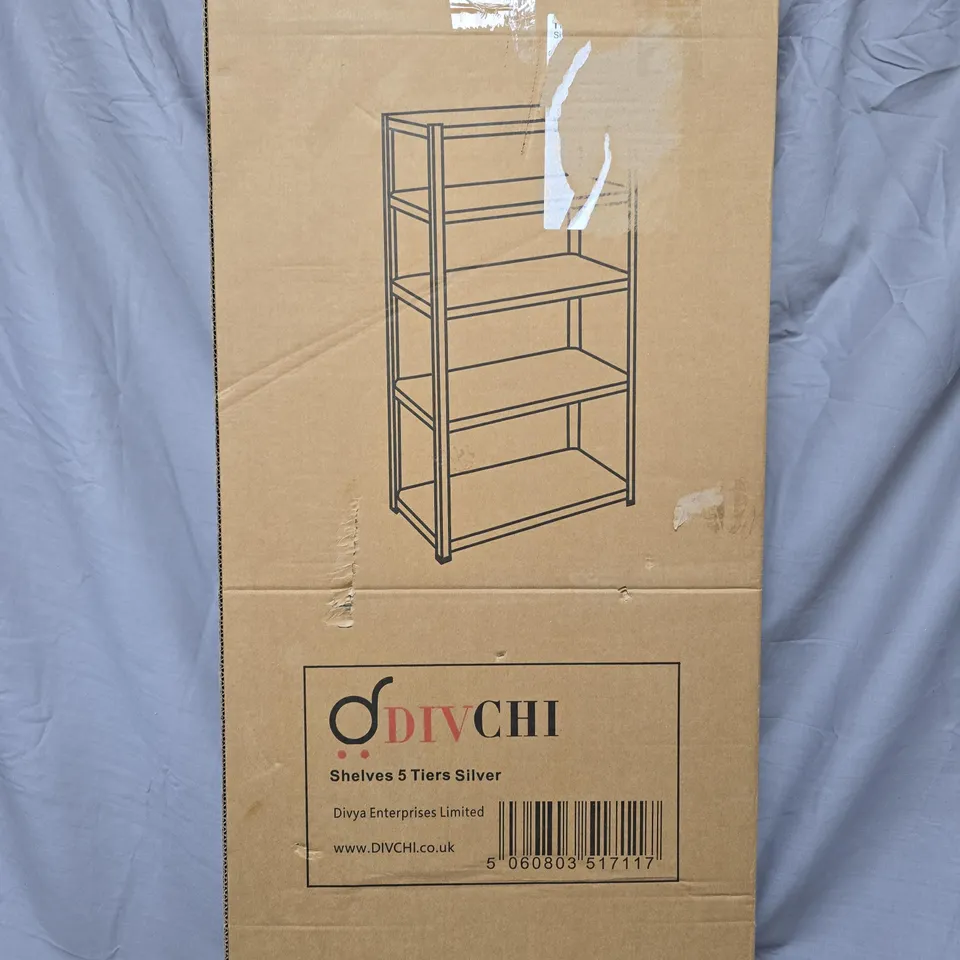 DIVCHI 5-TIER SHELVING UNIT – SILVER
