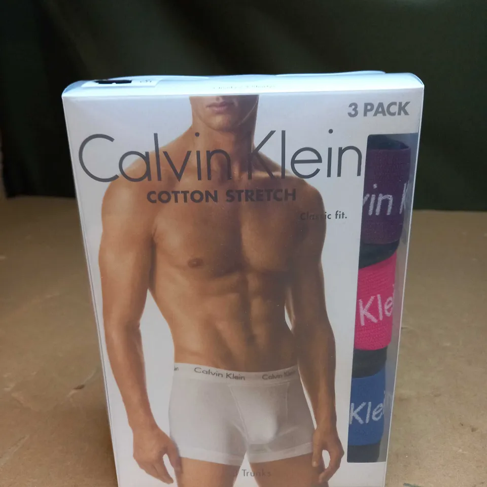 CALVIN KLEIN COTTON STETCH TRUNKS ( 3 PACK ) SIZE S