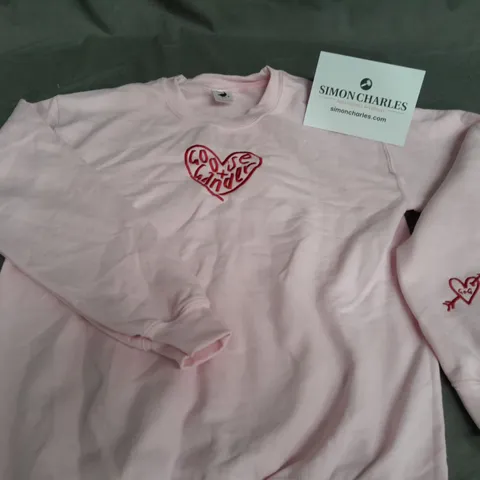 GOOSE & GANDER PINK CREW JUMPER - S