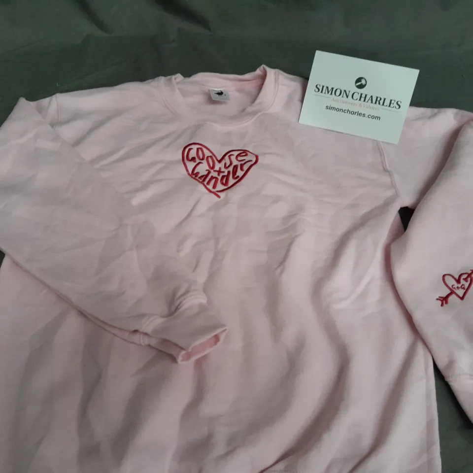 GOOSE & GANDER PINK CREW JUMPER - S