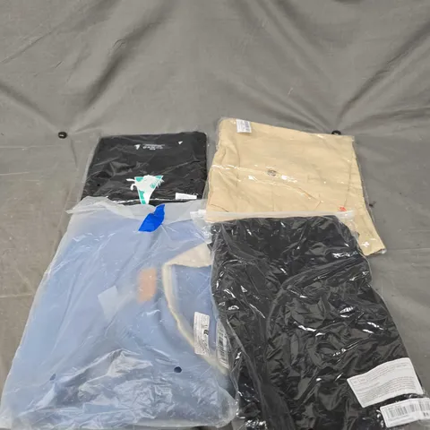 LARGE BOX OF APPROXIMATELY 20 ASSORTED CLOTHING ITEMS IN VARIOUS SIZES, STYLES AND COLOUR