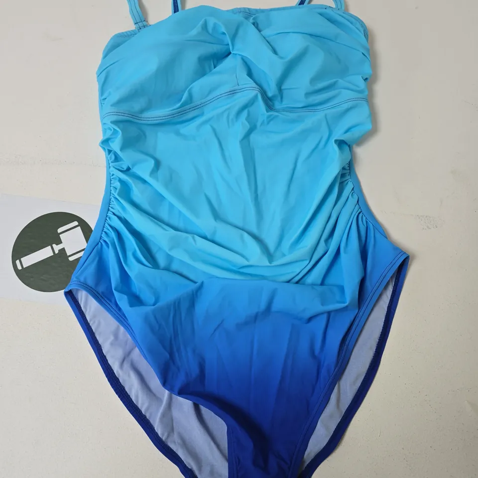 BONPRIX WOMEN'S ONE-PIECE SWIMSUIT – LIGHT BLUE GRADIENT, UK 18 (EUR 44)