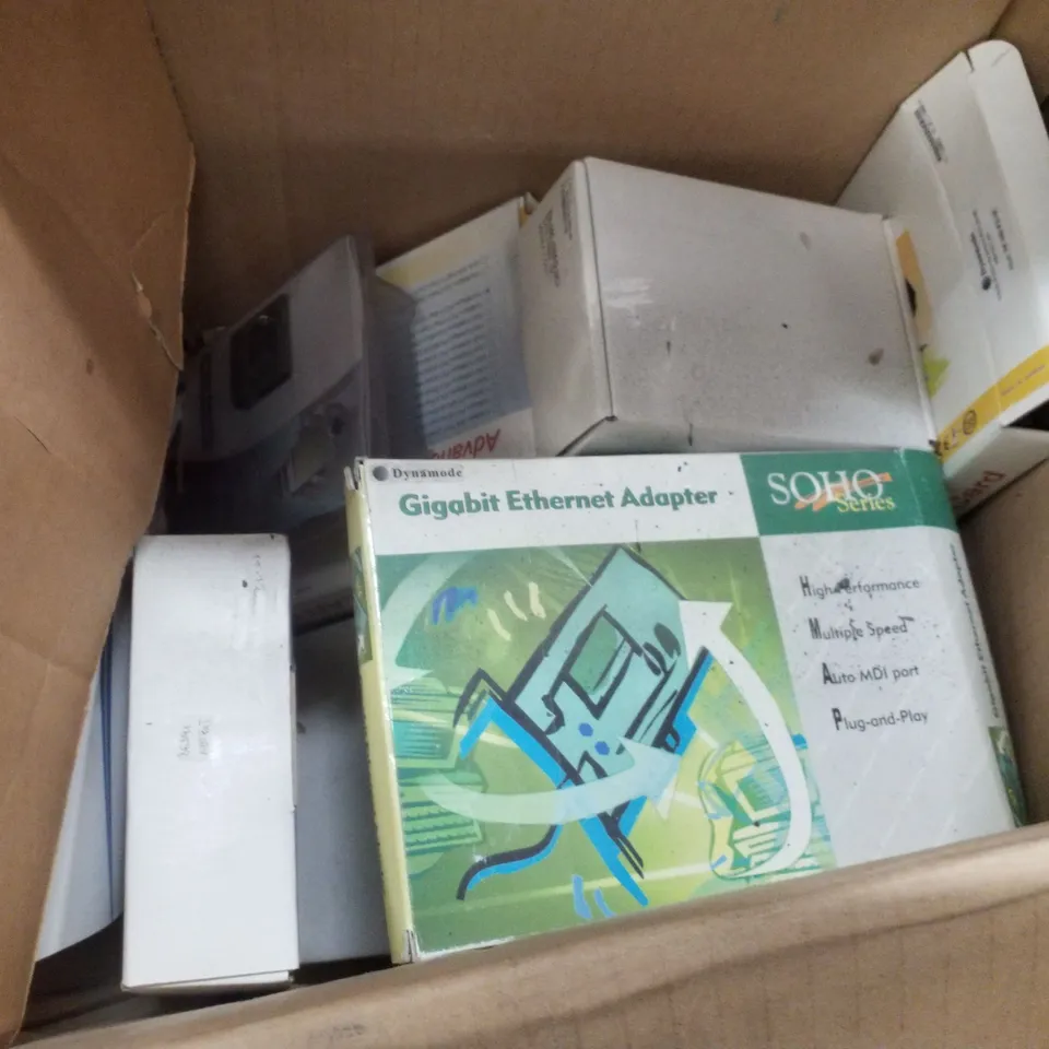 PALLET CONTAINING ASSORTED PRODUCTS INCLUDING GIGABIT ETHERNET ADAPTER, WIRELESS LAN CARDBUS & 24 PORT ETHERNET SWITCH