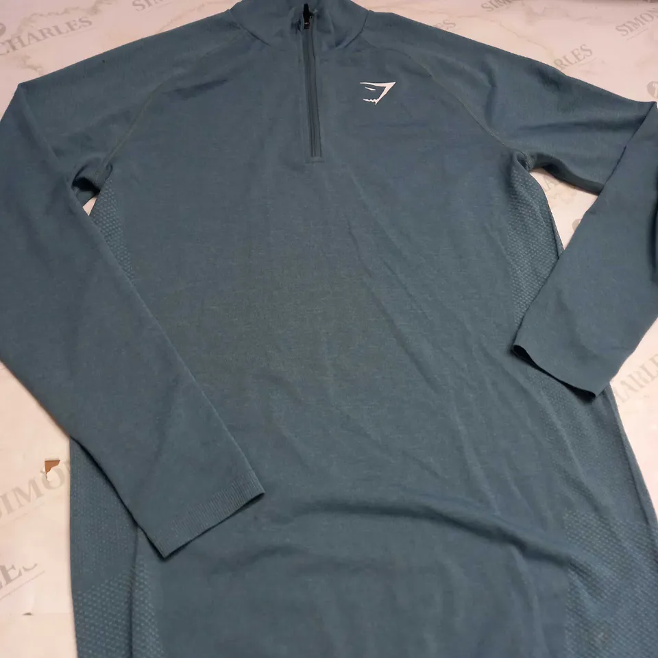 GYMSHARK 1/4 ZIP FUNNEL SHIRT SIZE M