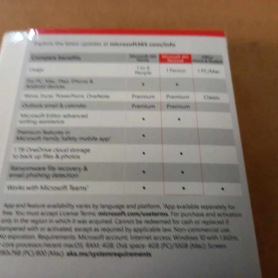 SEALED MICROSOFT 365 PERSONAL SOFTWARE