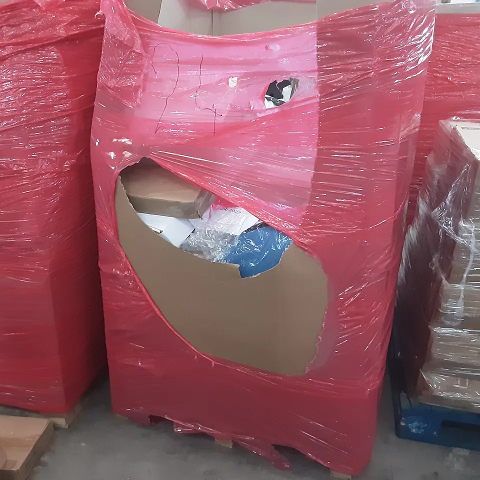 PALLET OF ASSORTED PRODUCTS TO INCLUDE ASTROAI MINI FRIDGE, JOISCOPE, HUANUO LAP DESK, DOOR WAY GYM BAR, DUNELM BUTTERFLY LID SENSOR BIN,