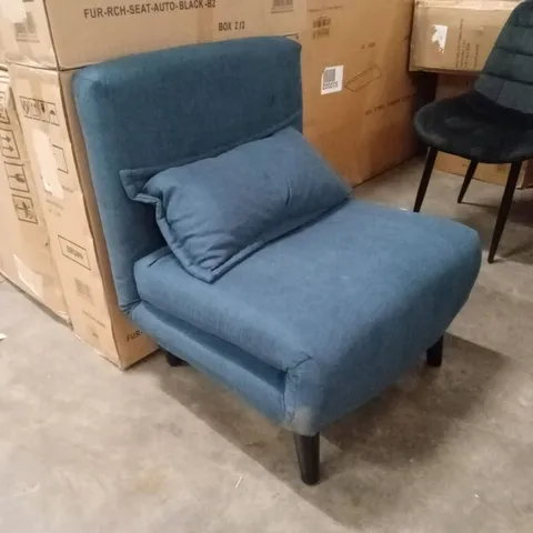 HARPER 1 SEATER FOLDING CLICK CLACK SOFA BED - BLUE