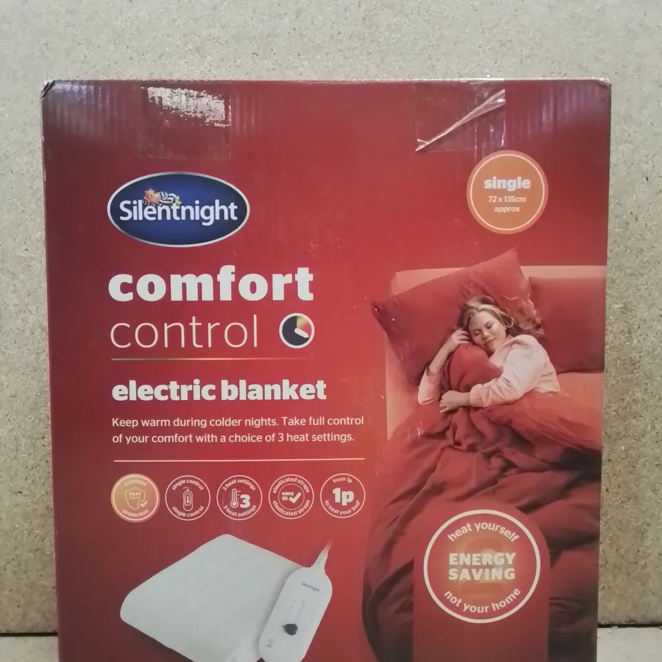 BOXED SILENTNIGHT COMFORT CONTROL ELECTRIC BLANKET , SINGLE