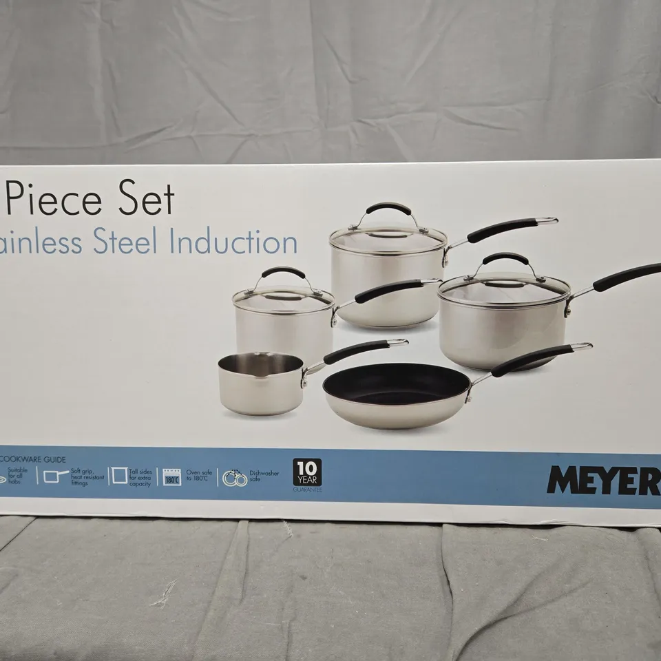 BOXED MEYER STAINLESS STEEL INDUCTION 5-PIECE SET