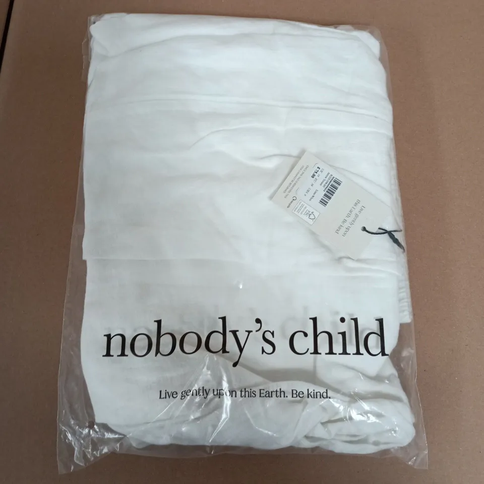 BAGGED NOBODYS CHILD JERROW TROUSERS IN LINEN WHITE - UK 10