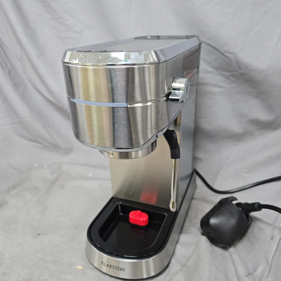 BOXED KLARSTEIN ESPRESSO COFFEE MACHINE – STAINLESS STEEL 