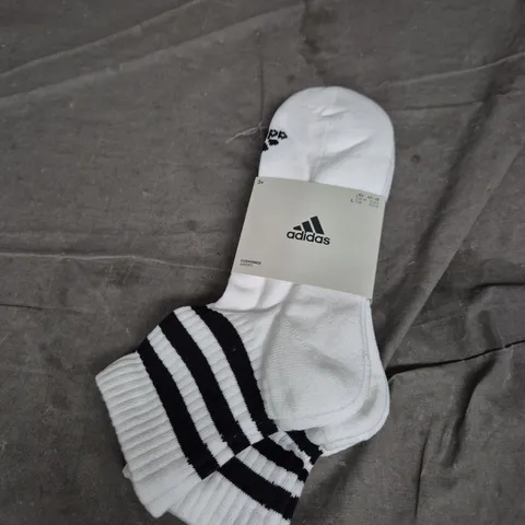 ADIDAS CUSHIONED SOCKS – WHITE, SIZE L