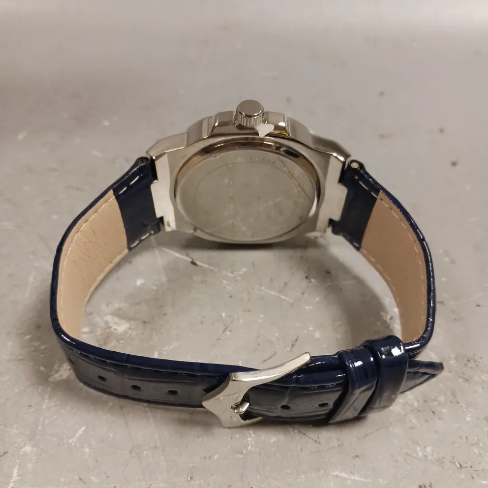 MENS FRANK SCHMIDT WATCH – TEXTURED DIAL WITH DATE – LEATHER STRAP