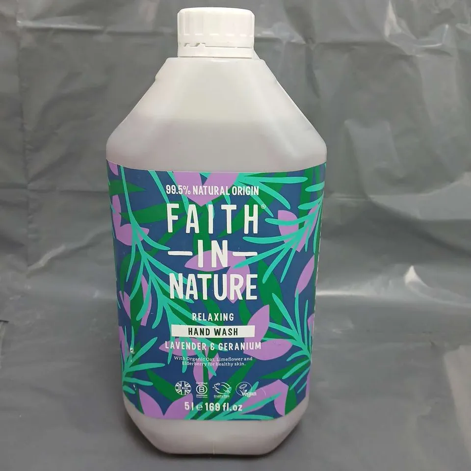 FAITH IN NATURE RELAXING HAND WASH LAVENDER & GERANIUM 5L - COLLECTION ONLY